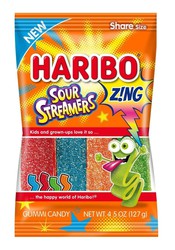 Haribo Zing Sour Steamers 128g (4.5oz) (Box of 12) |American Sweets UK